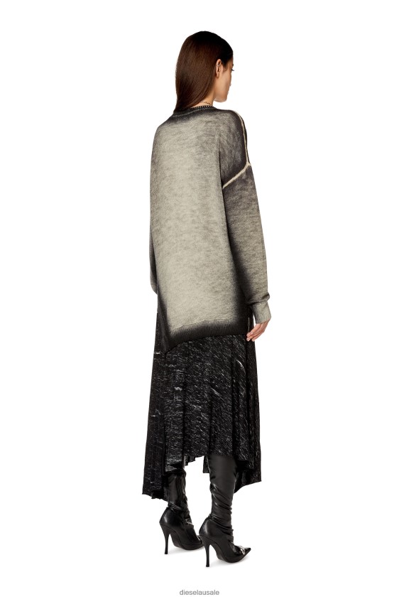 Diesel m-kimolos Apparel Grey/Black Women 2XT44N818