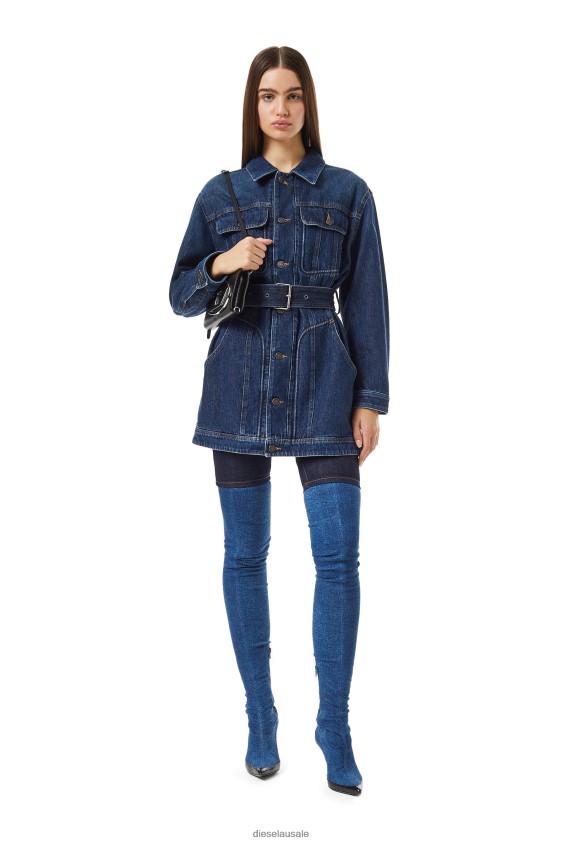 Diesel de-flaminia trucker coat Apparel Dark Blue Women 2XT44N765