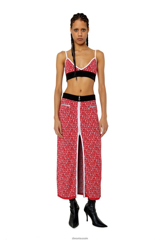 Diesel m-athilde-top Apparel Black/Red Women 2XT44N879