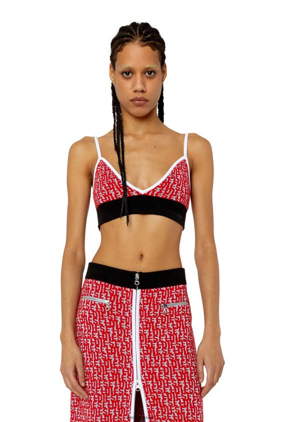 Diesel m-athilde-top Apparel Black/Red Women 2XT44N879