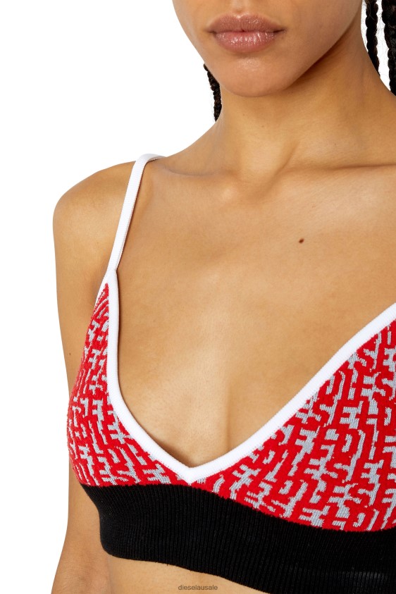 Diesel m-athilde-top Apparel Black/Red Women 2XT44N879