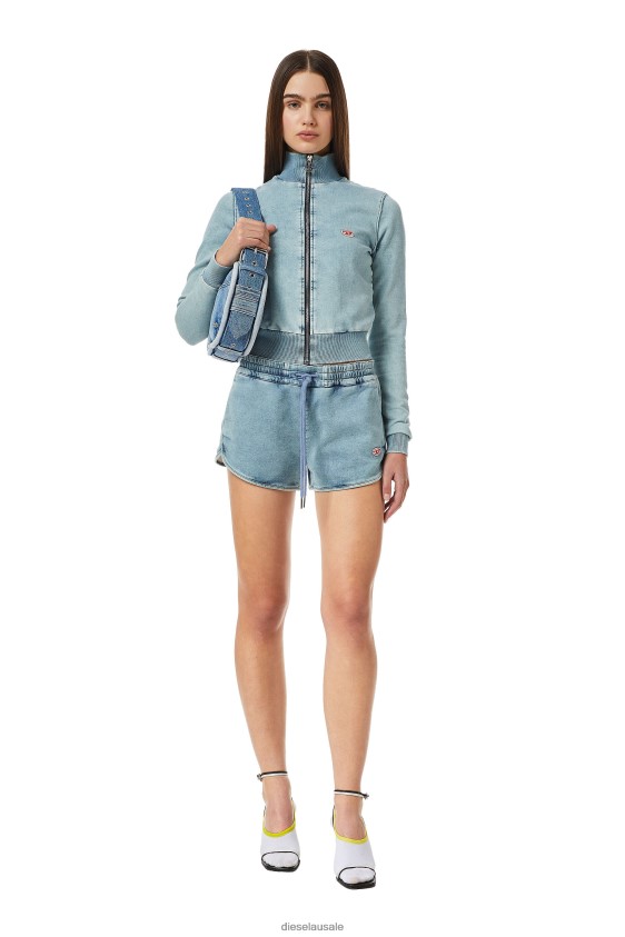 Diesel d-sunny track denim running shorts Apparel Light Blue Women 2XT44N995
