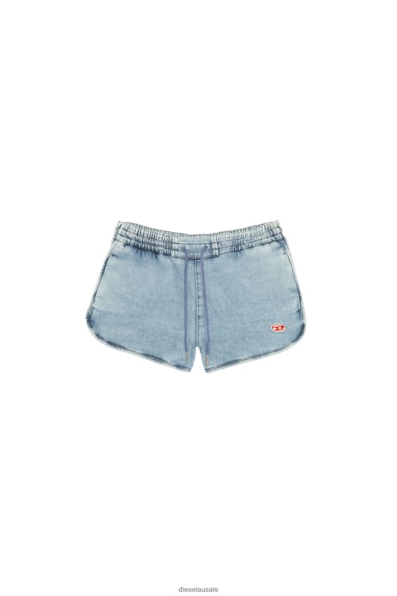 Diesel d-sunny track denim running shorts Apparel Light Blue Women 2XT44N995