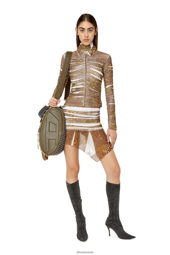 Diesel c-adonis Apparel Brown/White Women 2XT44N966