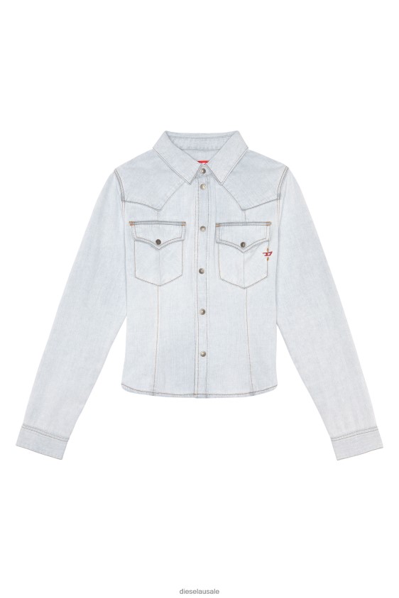 Diesel de-rin western shirt Apparel Light Blue Women 2XT44N968