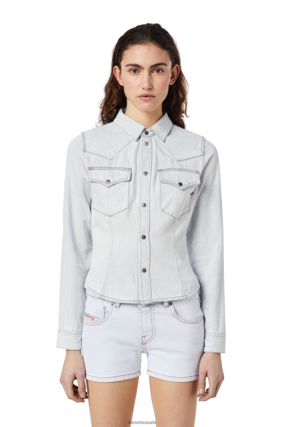 Diesel de-rin western shirt Apparel Light Blue Women 2XT44N968