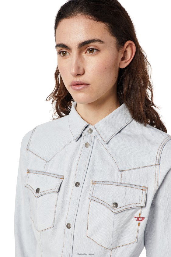 Diesel de-rin western shirt Apparel Light Blue Women 2XT44N968