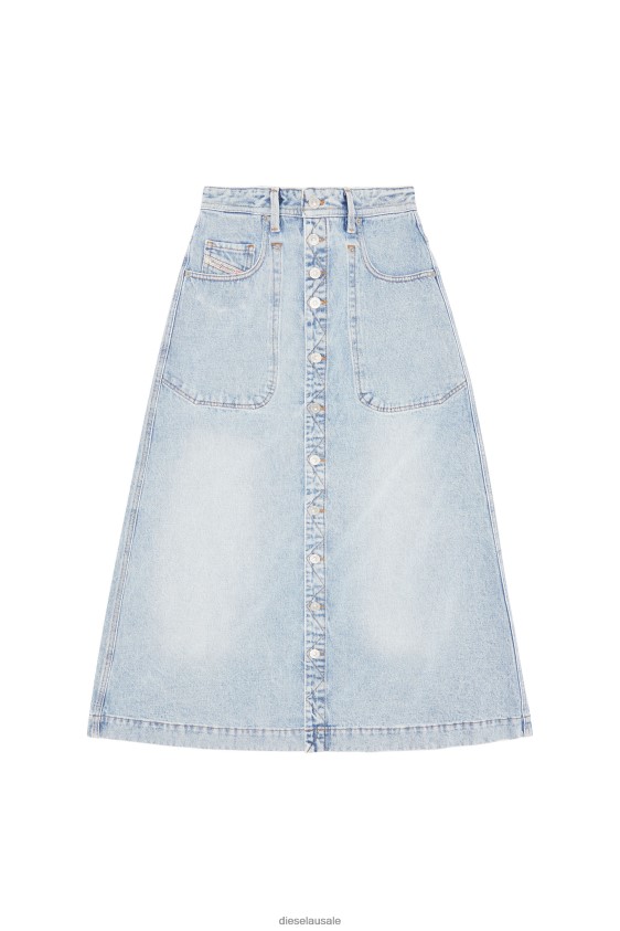 Diesel de-albus-l a-line long skirt Apparel Light Blue Women 2XT44N1041