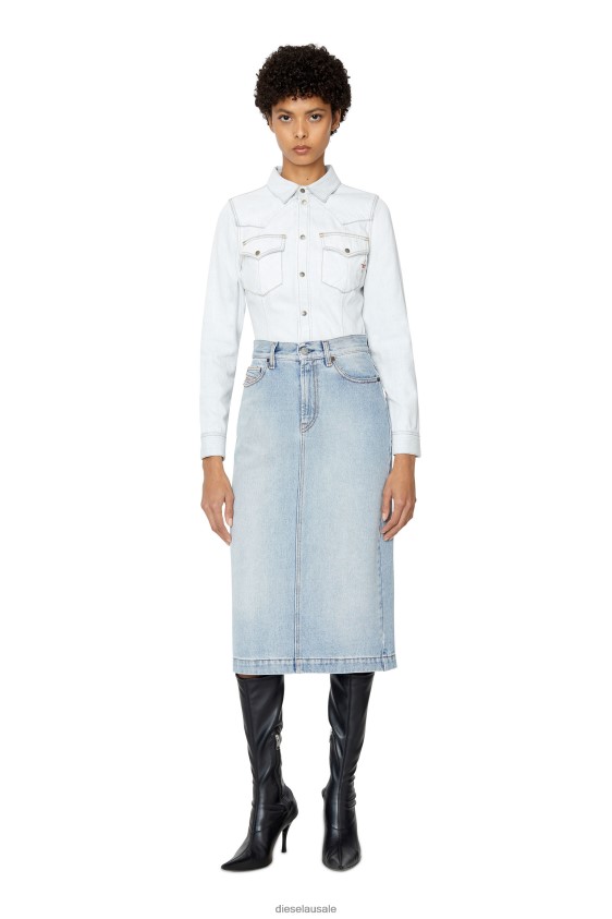 Diesel de-ronny pencil skirt Apparel Light Blue Women 2XT44N1032