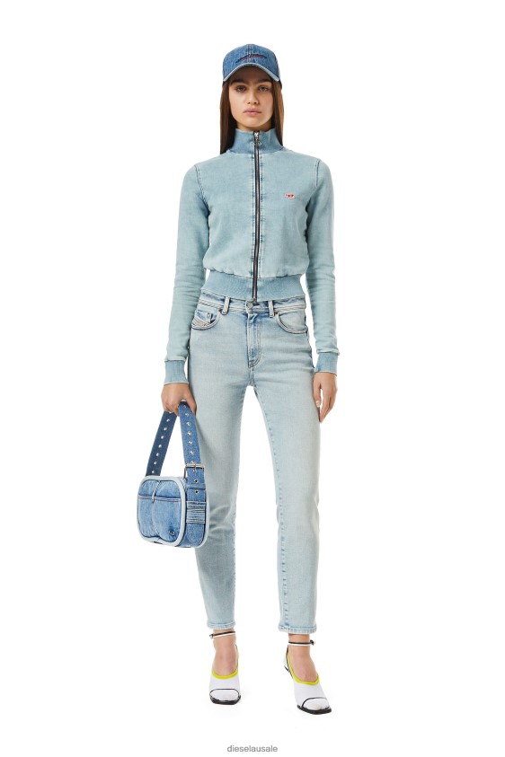 Diesel d-emy track denim sweatshirt Apparel Light Blue Women 2XT44N906