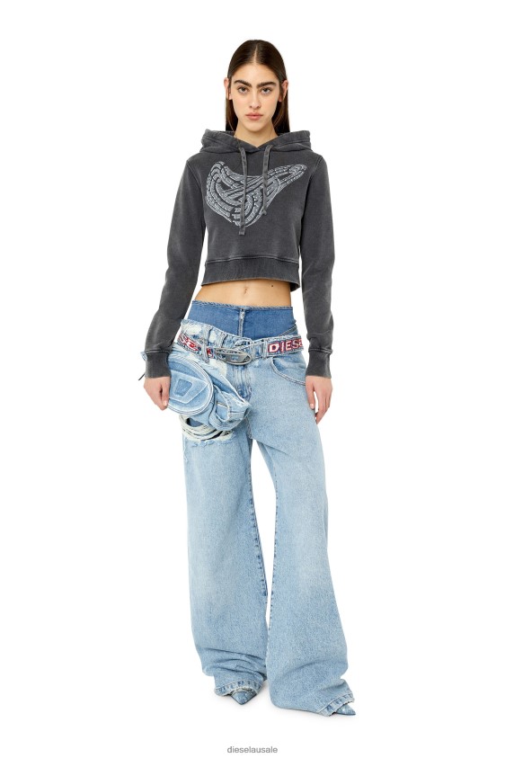 Diesel f-slimmy-hood-g1 Apparel Black Women 2XT44N897