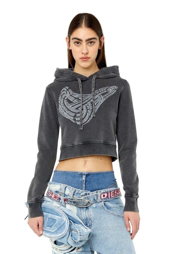 Diesel f-slimmy-hood-g1 Apparel Black Women 2XT44N897