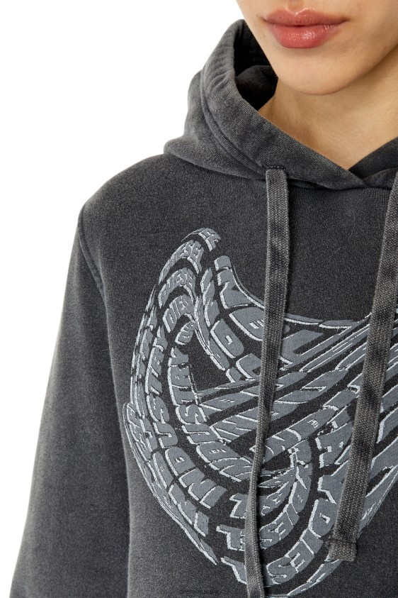 Diesel f-slimmy-hood-g1 Apparel Black Women 2XT44N897