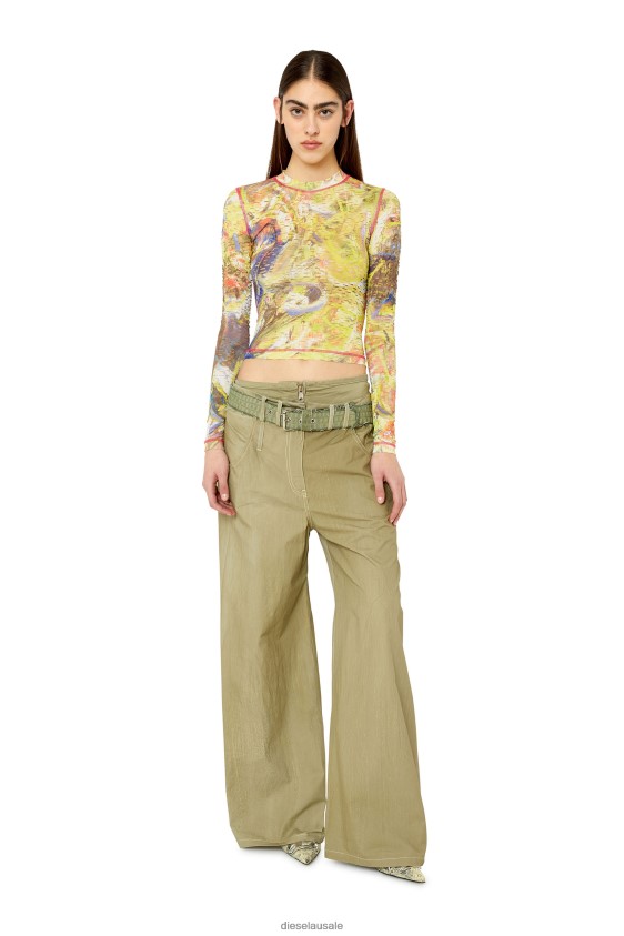 Diesel t-claddy Apparel White/Yellow Women 2XT44N960