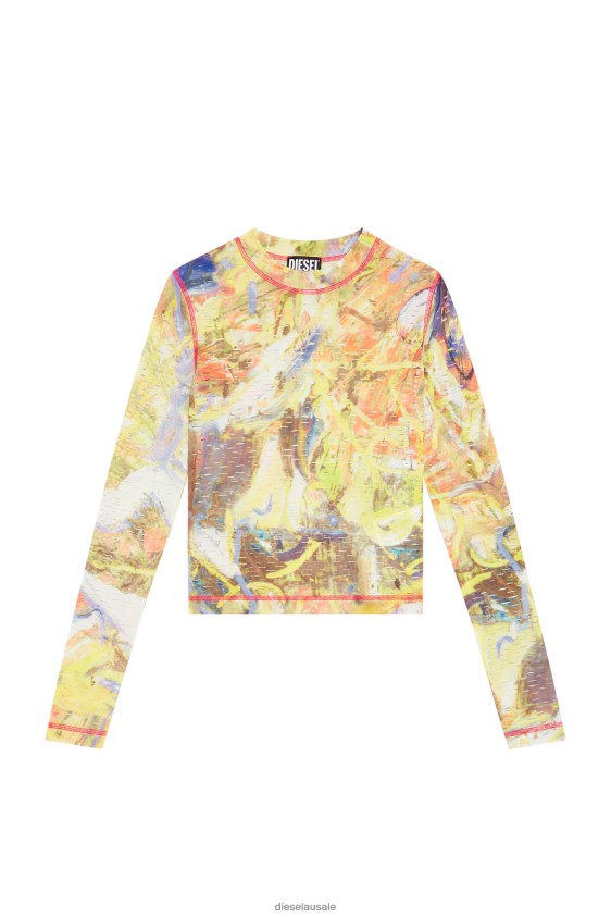 Diesel t-claddy Apparel White/Yellow Women 2XT44N960