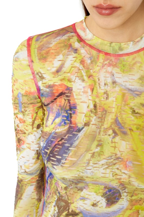 Diesel t-claddy Apparel White/Yellow Women 2XT44N960