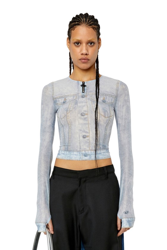 Diesel t-clau-g2 Apparel Light Grey Women 2XT44N933