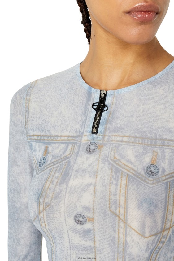Diesel t-clau-g2 Apparel Light Grey Women 2XT44N933