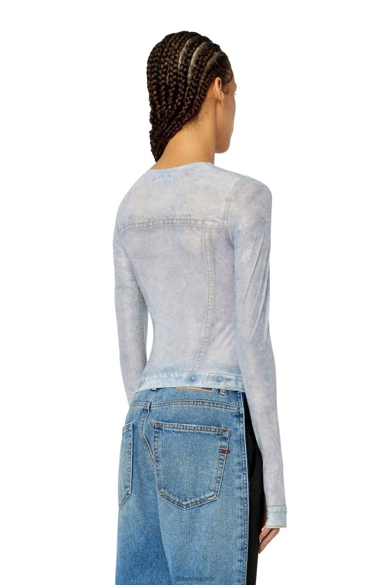 Diesel t-clau-g2 Apparel Light Grey Women 2XT44N933