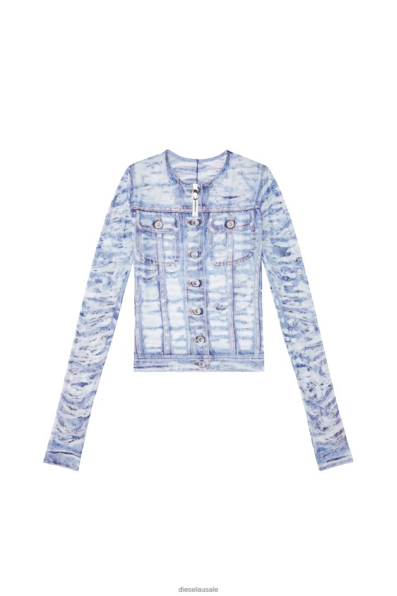 Diesel t-clauzi-h2 Apparel Blue/White Women 2XT44N955