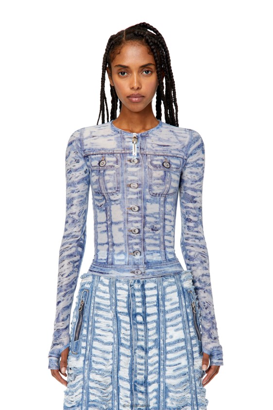 Diesel t-clauzi-h2 Apparel Blue/White Women 2XT44N955