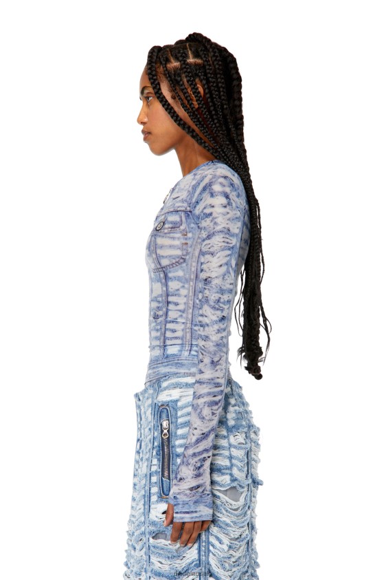 Diesel t-clauzi-h2 Apparel Blue/White Women 2XT44N955