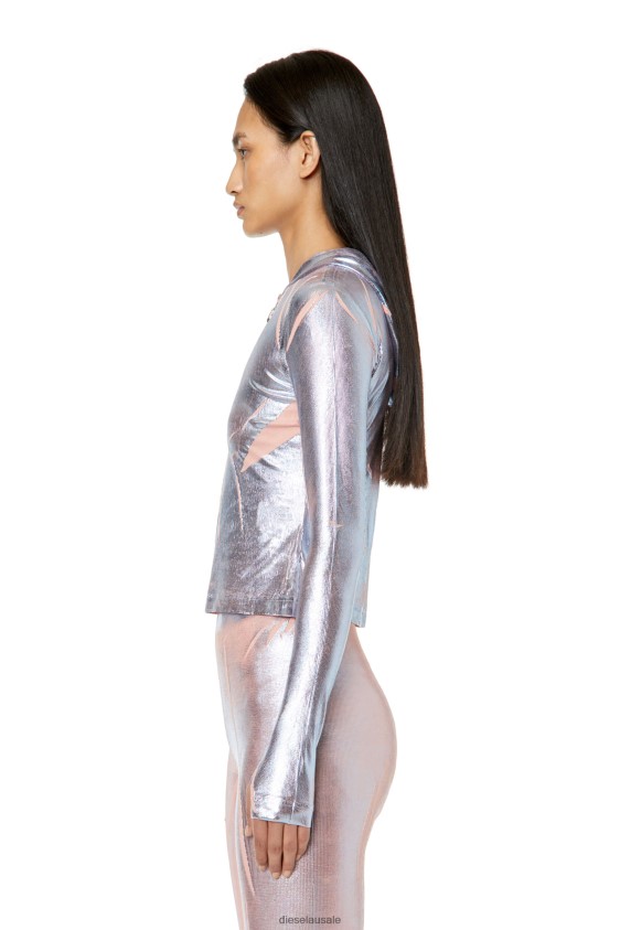 Diesel t-cled-hood Apparel Silver Women 2XT44N959