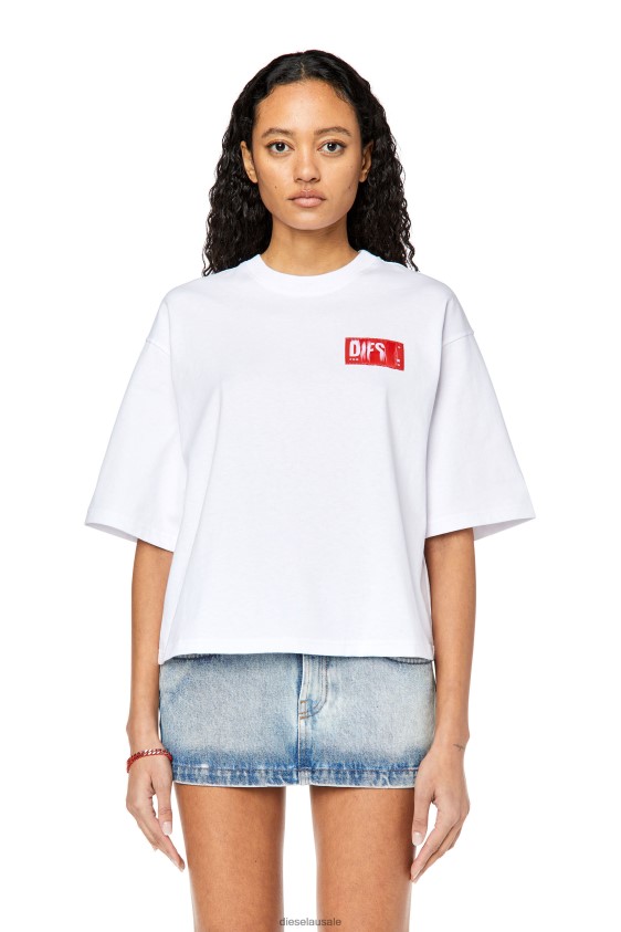 Diesel t-rowylabel Apparel White Women 2XT44N922