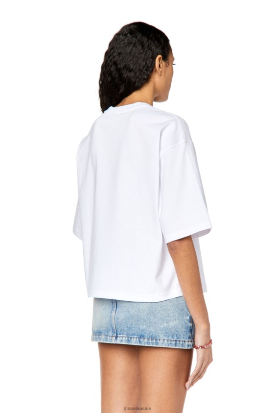 Diesel t-rowylabel Apparel White Women 2XT44N922