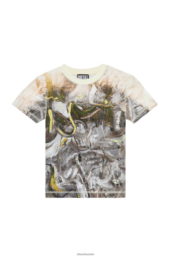 Diesel t-skinzy-g1 Apparel Grey/White Women 2XT44N940