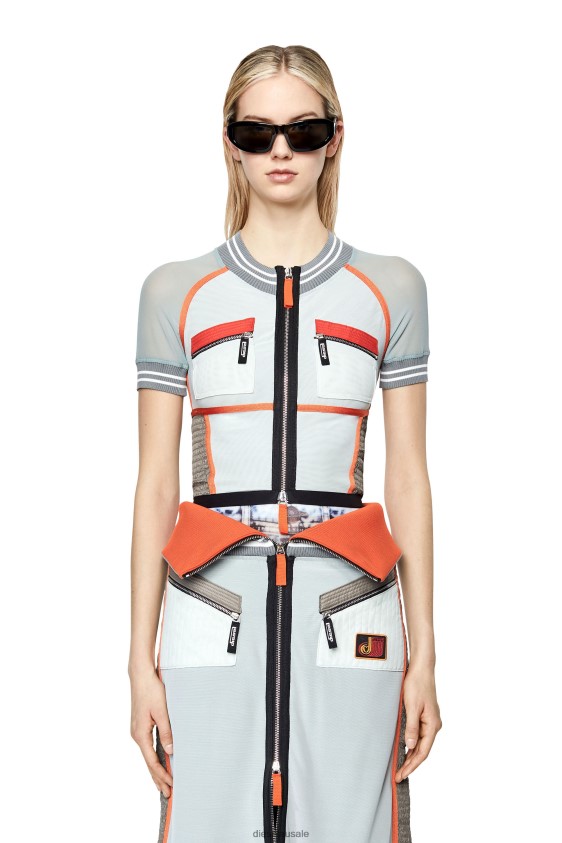 Diesel t-toky Apparel Orange/White Women 2XT44N912